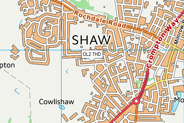 Crompton Primary School map (OL2 7HD) - OS VectorMap District (Ordnance Survey)