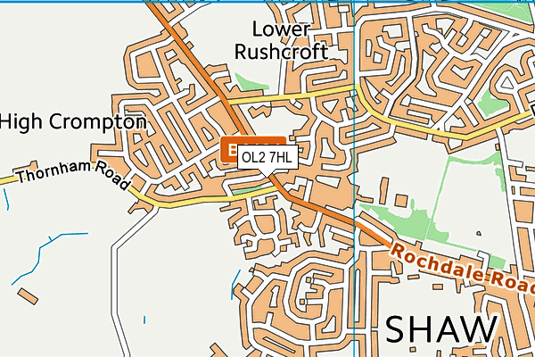 OL2 7HL map - OS VectorMap District (Ordnance Survey)