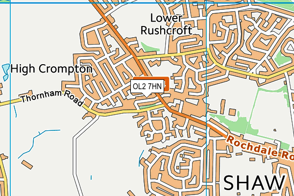 OL2 7HN map - OS VectorMap District (Ordnance Survey)