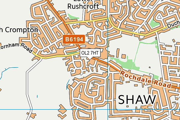 OL2 7HT map - OS VectorMap District (Ordnance Survey)
