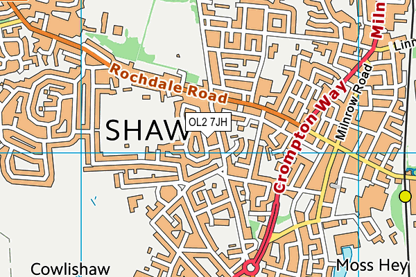 OL2 7JH map - OS VectorMap District (Ordnance Survey)