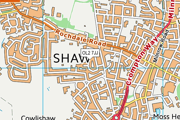 OL2 7JJ map - OS VectorMap District (Ordnance Survey)