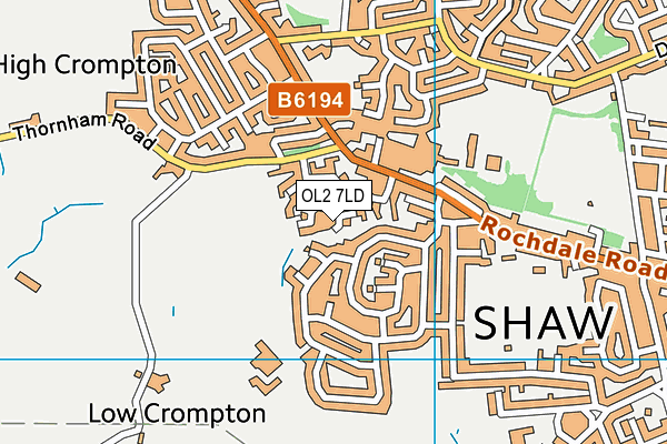 OL2 7LD map - OS VectorMap District (Ordnance Survey)