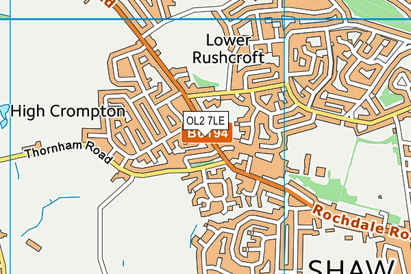 OL2 7LE map - OS VectorMap District (Ordnance Survey)