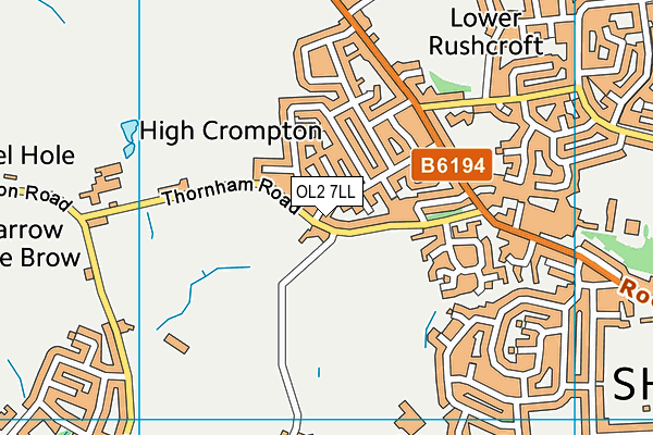 OL2 7LL map - OS VectorMap District (Ordnance Survey)