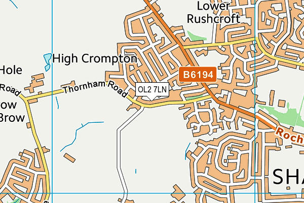OL2 7LN map - OS VectorMap District (Ordnance Survey)