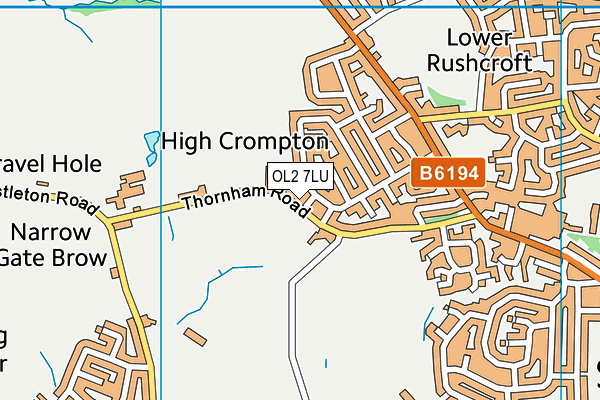 OL2 7LU map - OS VectorMap District (Ordnance Survey)