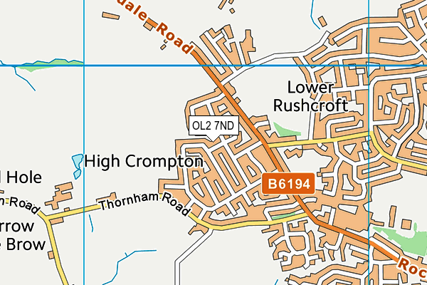 OL2 7ND map - OS VectorMap District (Ordnance Survey)