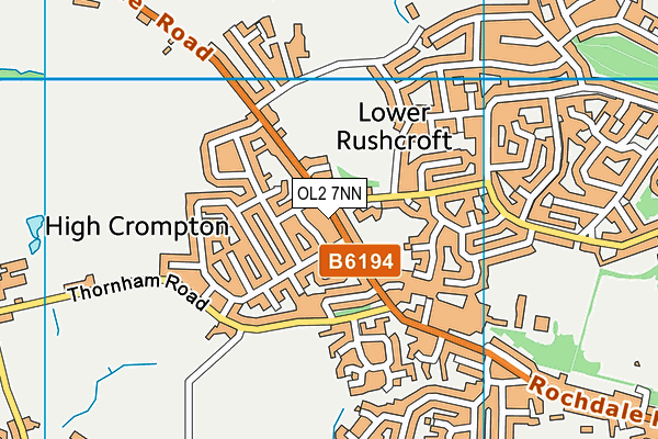 OL2 7NN map - OS VectorMap District (Ordnance Survey)