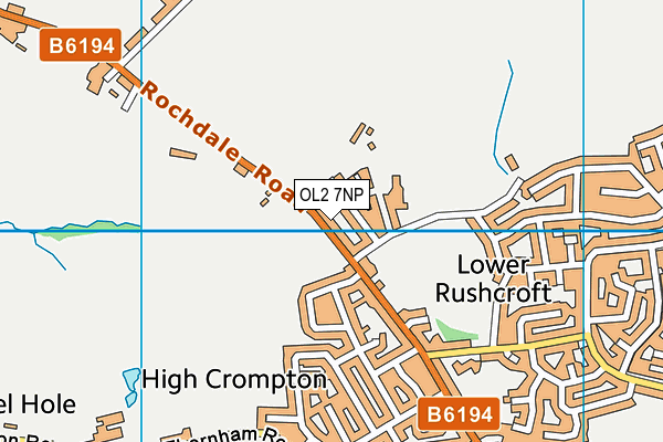 OL2 7NP map - OS VectorMap District (Ordnance Survey)