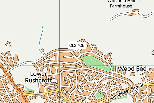 OL2 7QB map - OS VectorMap District (Ordnance Survey)