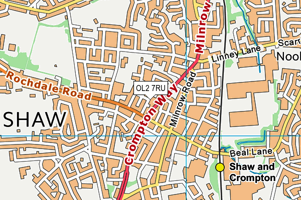 OL2 7RU map - OS VectorMap District (Ordnance Survey)