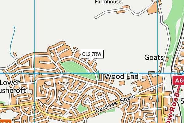 OL2 7RW map - OS VectorMap District (Ordnance Survey)