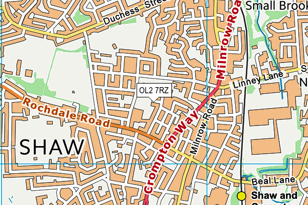 OL2 7RZ map - OS VectorMap District (Ordnance Survey)