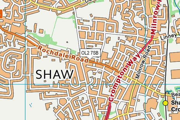 OL2 7SB map - OS VectorMap District (Ordnance Survey)