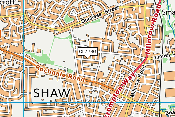 OL2 7SG map - OS VectorMap District (Ordnance Survey)