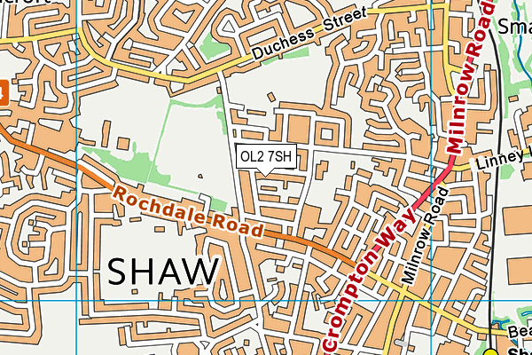 OL2 7SH map - OS VectorMap District (Ordnance Survey)