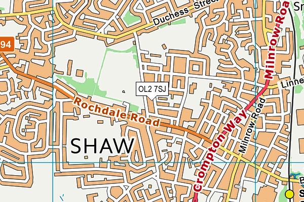 OL2 7SJ map - OS VectorMap District (Ordnance Survey)