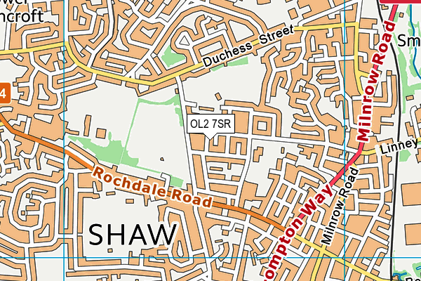 OL2 7SR map - OS VectorMap District (Ordnance Survey)