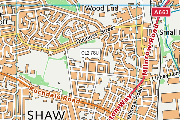 OL2 7SU map - OS VectorMap District (Ordnance Survey)