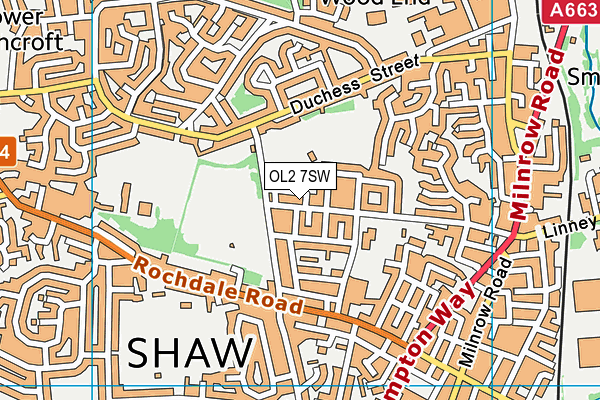 OL2 7SW map - OS VectorMap District (Ordnance Survey)