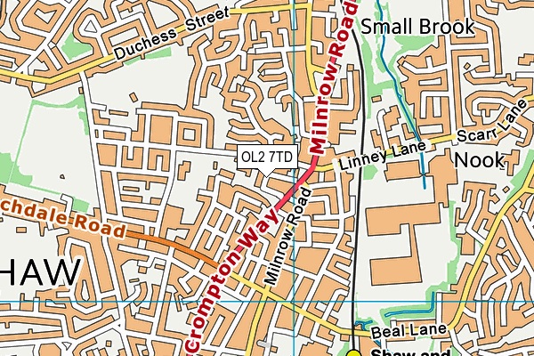 East Crompton St James CofE Primary School map (OL2 7TD) - OS VectorMap District (Ordnance Survey)