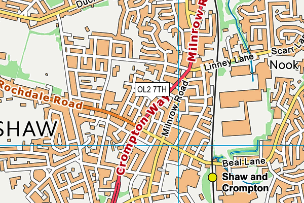 OL2 7TH map - OS VectorMap District (Ordnance Survey)