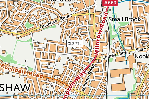 OL2 7TL map - OS VectorMap District (Ordnance Survey)