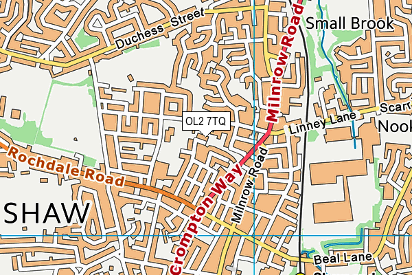 OL2 7TQ map - OS VectorMap District (Ordnance Survey)