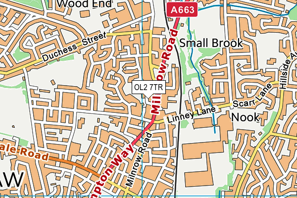 OL2 7TR map - OS VectorMap District (Ordnance Survey)