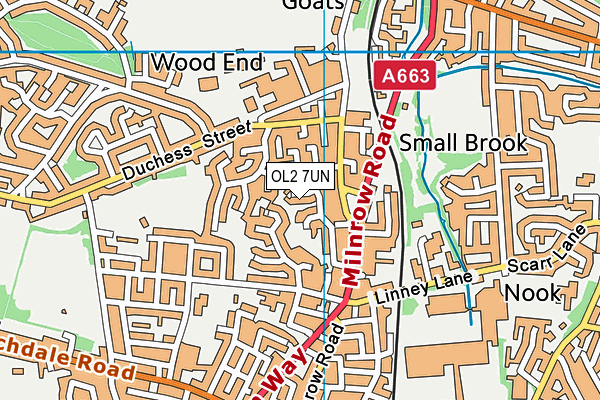 OL2 7UN map - OS VectorMap District (Ordnance Survey)