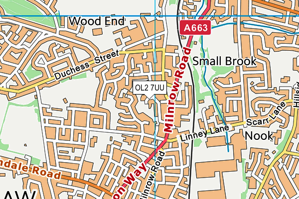 OL2 7UU map - OS VectorMap District (Ordnance Survey)