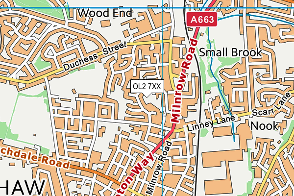 OL2 7XX map - OS VectorMap District (Ordnance Survey)