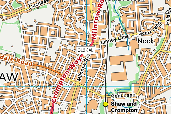 OL2 8AL map - OS VectorMap District (Ordnance Survey)