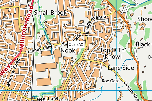 East Crompton St George's CofE School map (OL2 8AX) - OS VectorMap District (Ordnance Survey)