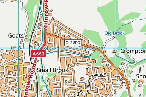 OL2 8DQ map - OS VectorMap District (Ordnance Survey)