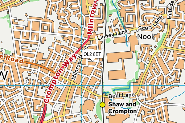 OL2 8ET map - OS VectorMap District (Ordnance Survey)