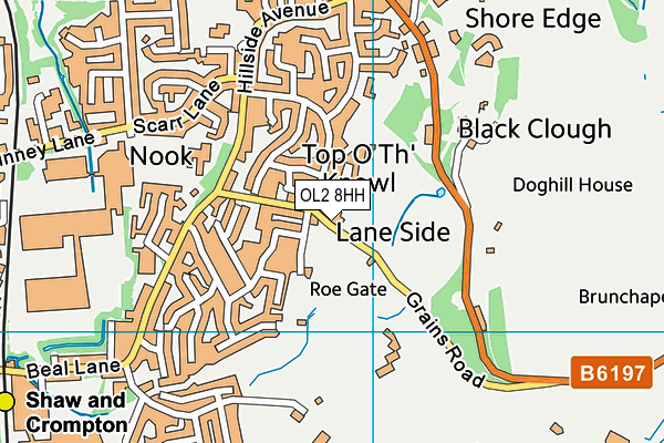 OL2 8HH map - OS VectorMap District (Ordnance Survey)