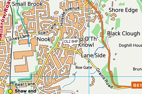OL2 8HP map - OS VectorMap District (Ordnance Survey)