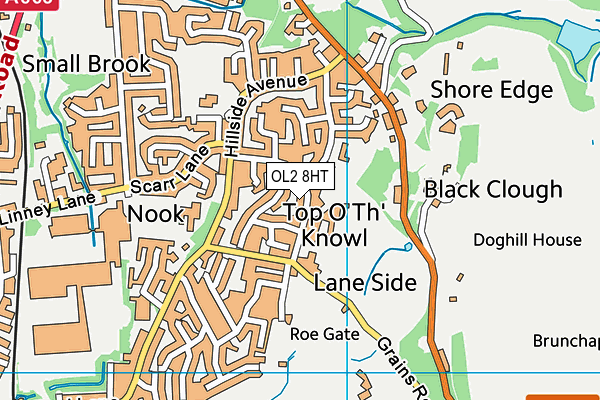 OL2 8HT map - OS VectorMap District (Ordnance Survey)