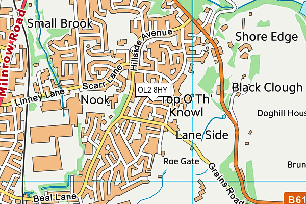 OL2 8HY map - OS VectorMap District (Ordnance Survey)