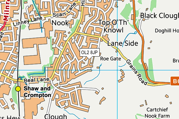 OL2 8JP map - OS VectorMap District (Ordnance Survey)