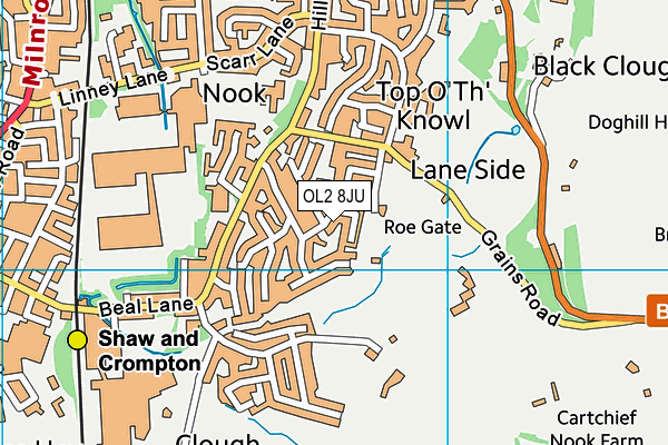 OL2 8JU map - OS VectorMap District (Ordnance Survey)
