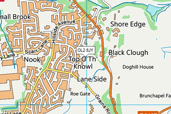 OL2 8JY map - OS VectorMap District (Ordnance Survey)