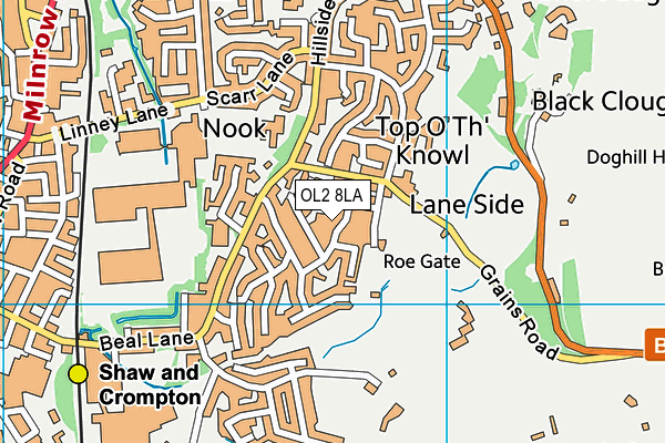 OL2 8LA map - OS VectorMap District (Ordnance Survey)