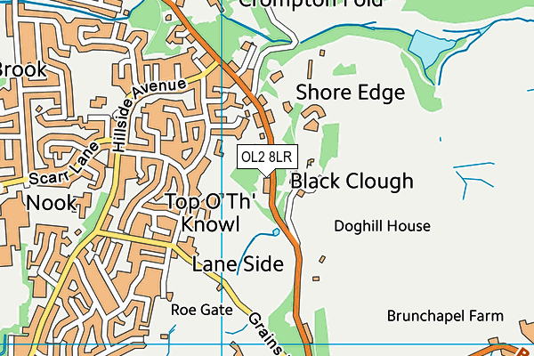OL2 8LR map - OS VectorMap District (Ordnance Survey)
