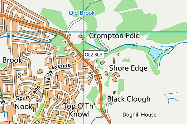 OL2 8LS map - OS VectorMap District (Ordnance Survey)