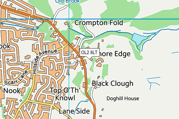 OL2 8LT map - OS VectorMap District (Ordnance Survey)