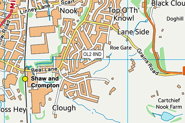 OL2 8ND map - OS VectorMap District (Ordnance Survey)