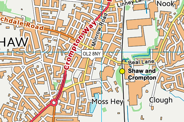 OL2 8NY map - OS VectorMap District (Ordnance Survey)